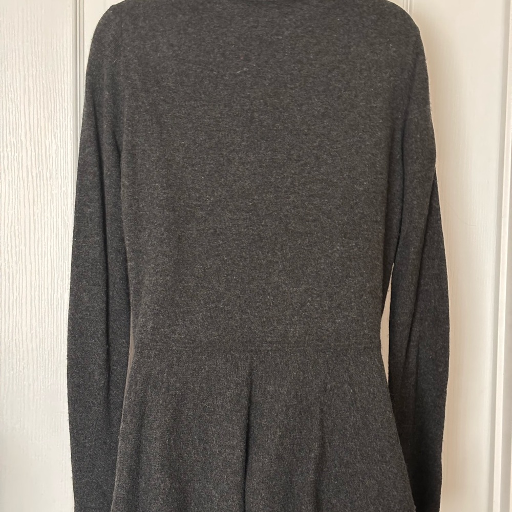 LOFT Charcoal Gray Women's Peplum Sweater - Picture 2 of 4